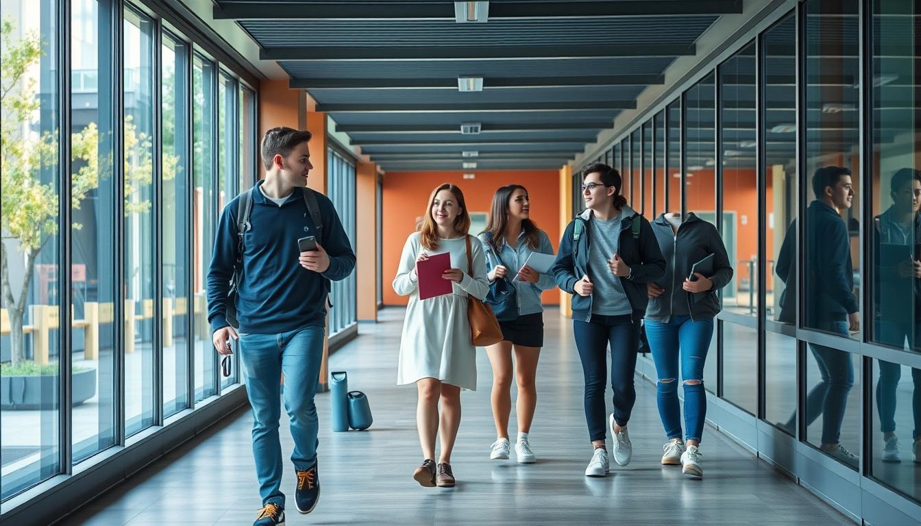 Students collaborating in study space